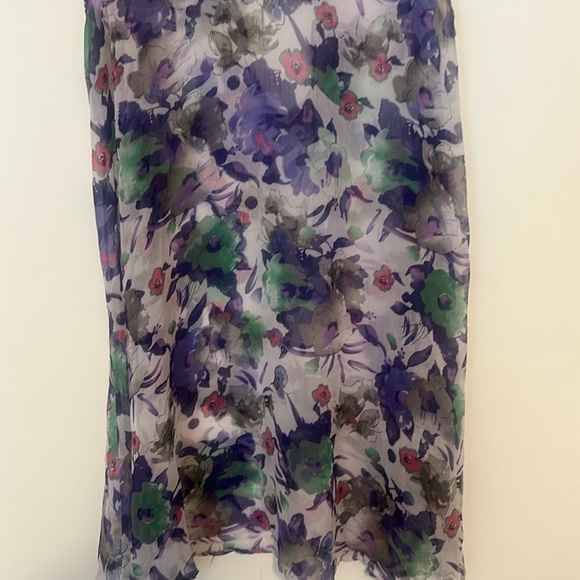 Sheer Purple Floral Swim Coverup, One Size - Picture 3 of 9